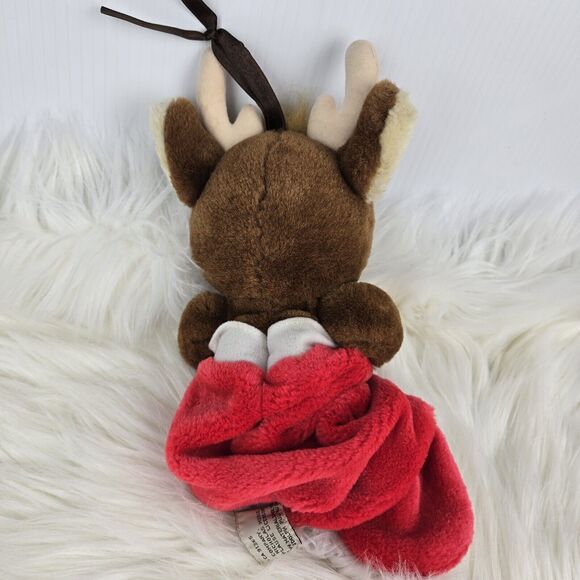 Vtg Applause Rudolph the Red Nose Reindeer in Stocking Musical Pull String Plush - Picture 5 of 9